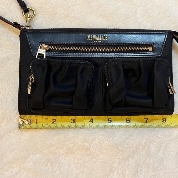 MZ Wallace Black Bedford Nylon Crosby Large Zip-Around Wristlet Wallet - Picture 9 of 10